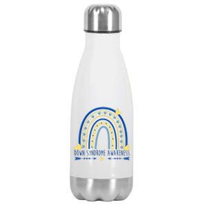 Down Syndrome Awareness Rainbow Heart Stainless Steel Insulated Water Bottle