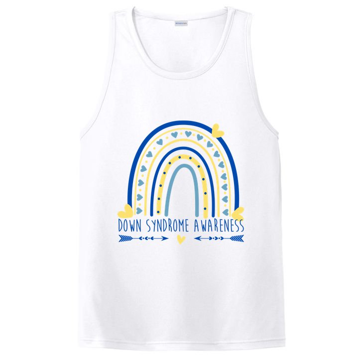 Down Syndrome Awareness Rainbow Heart PosiCharge Competitor Tank