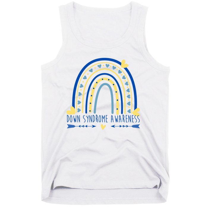 Down Syndrome Awareness Rainbow Heart Tank Top