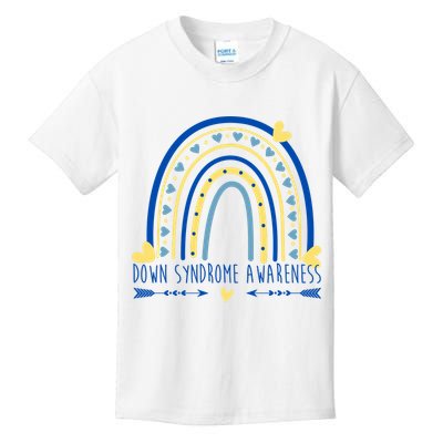 Down Syndrome Awareness Rainbow Heart Kids T-Shirt