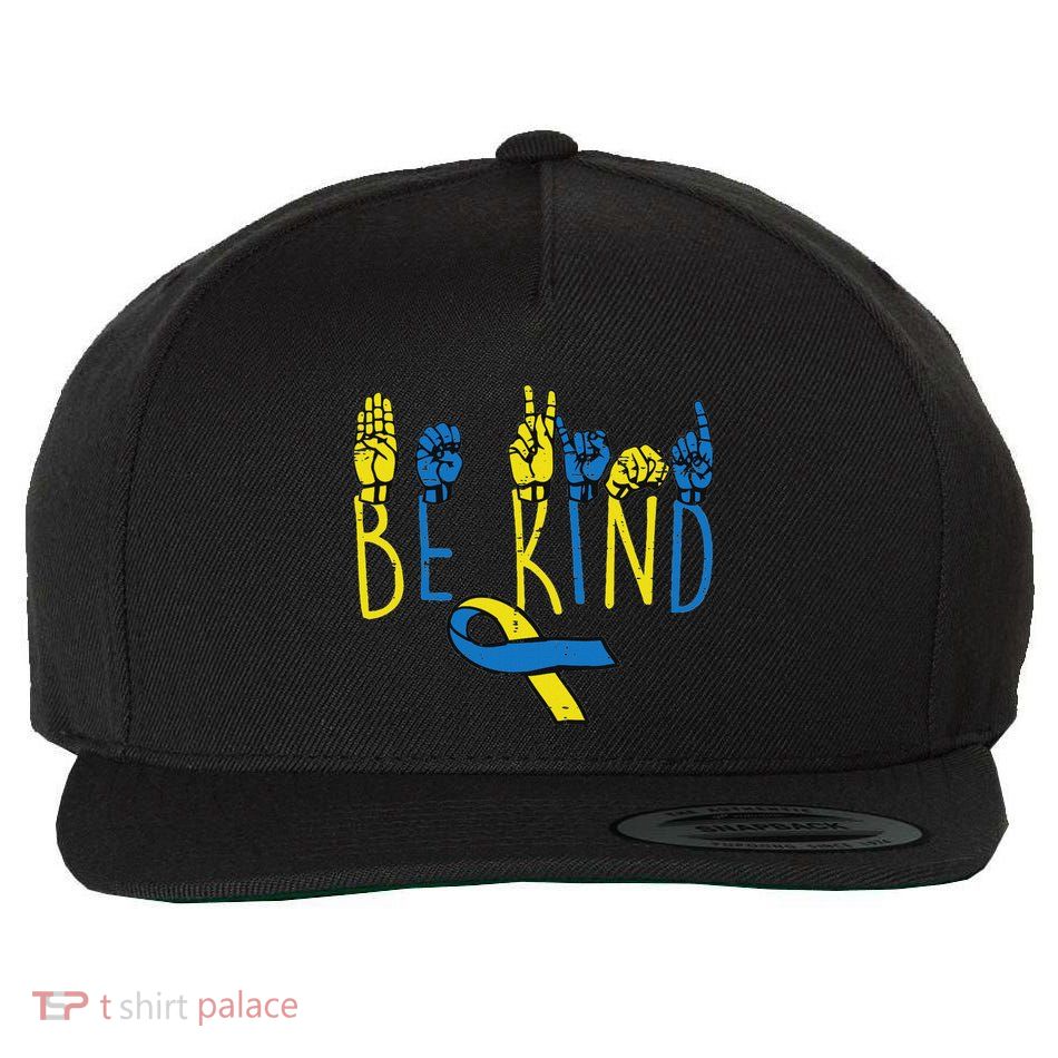 Down Syndrome Awareness Be Kind Asl Hand Sign Teacher Women Wool Snapback Cap
