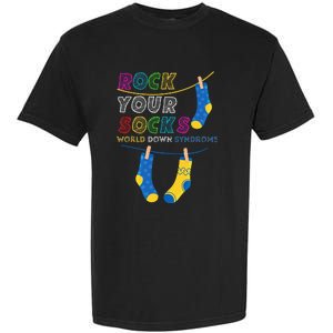 Down Syndrome Awareness Rock Your Socks Garment-Dyed Heavyweight T-Shirt