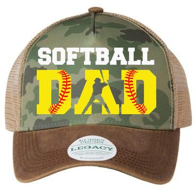Dad Softball Apparel Yellow Softball Dad Legacy Tie Dye Trucker Hat