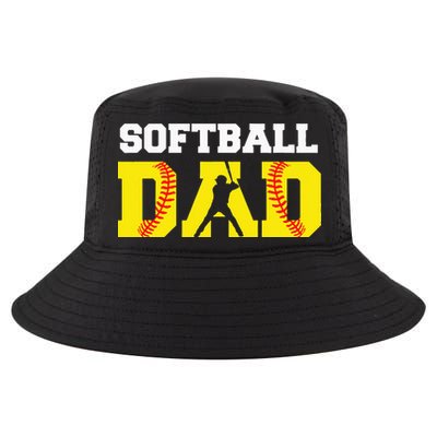 Dad Softball Apparel Yellow Softball Dad Cool Comfort Performance Bucket Hat