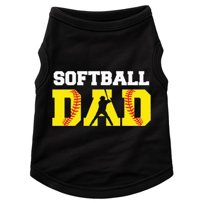 Dad Softball Apparel Yellow Softball Dad Doggie Tank