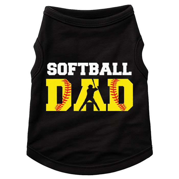Dad Softball Apparel Yellow Softball Dad Doggie Tank