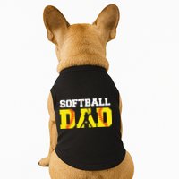Dad Softball Apparel Yellow Softball Dad Doggie Tank