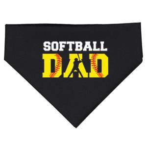 Dad Softball Apparel Yellow Softball Dad USA-Made Doggie Bandana