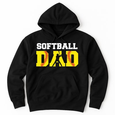 Dad Softball Apparel Yellow Softball Dad Hoodie