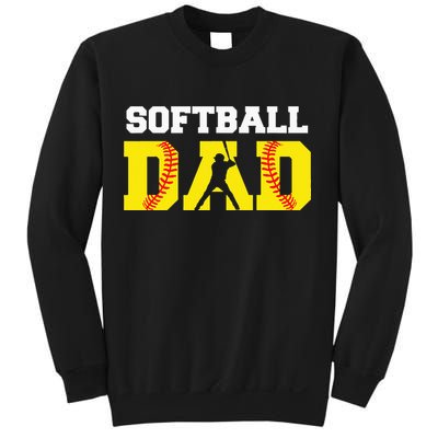 Dad Softball Apparel Yellow Softball Dad Sweatshirt