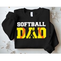 Dad Softball Apparel Yellow Softball Dad Sweatshirt