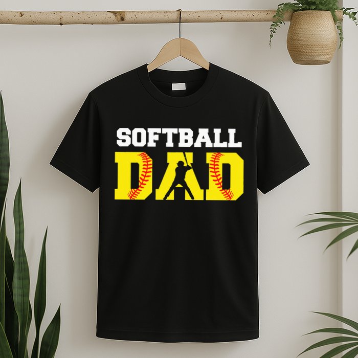 Dad Softball Apparel Yellow Softball Dad T-Shirt