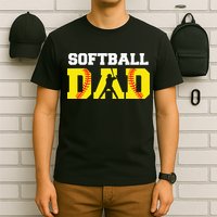 Dad Softball Apparel Yellow Softball Dad T-Shirt