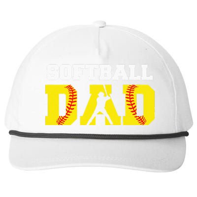 Dad Softball Apparel Yellow Softball Dad Snapback Five-Panel Rope Hat