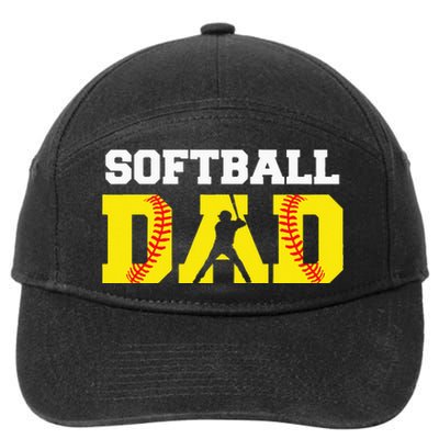 Dad Softball Apparel Yellow Softball Dad 7-Panel Snapback Hat