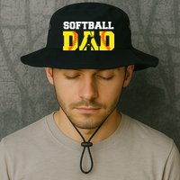 Dad Softball Apparel Yellow Softball Dad Bucket Hat