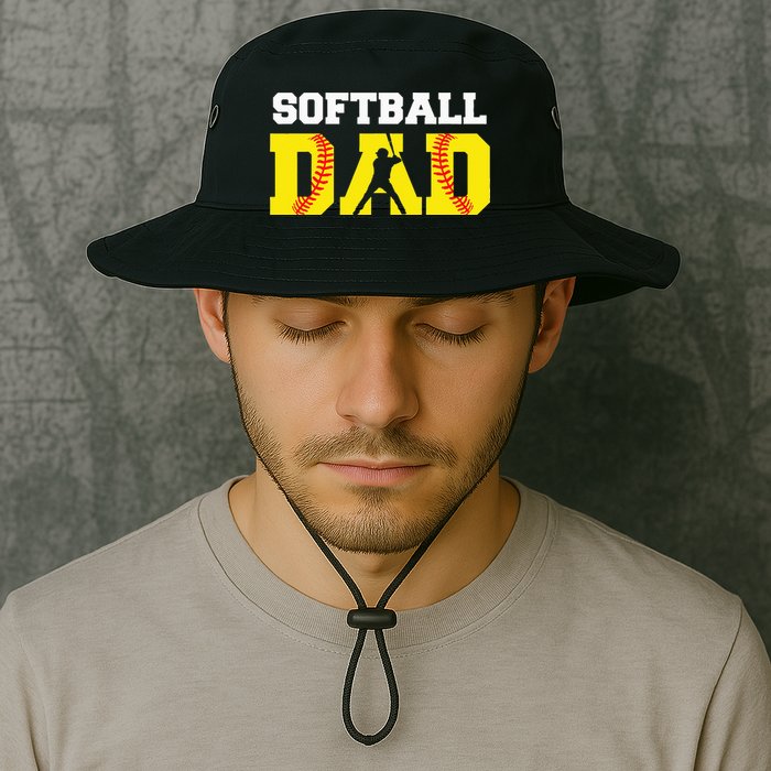 Dad Softball Apparel Yellow Softball Dad Bucket Hat