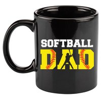 Dad Softball Apparel Yellow Softball Dad 11oz C Handle Ceramic Mug