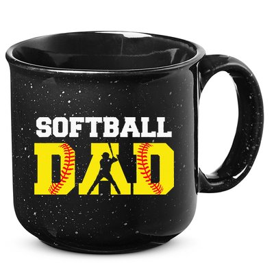 Dad Softball Apparel Yellow Softball Dad 15oz Campfire Ceramic Mug