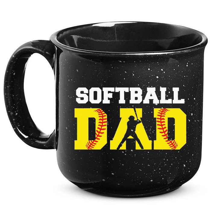 Dad Softball Apparel Yellow Softball Dad 15oz Campfire Ceramic Mug
