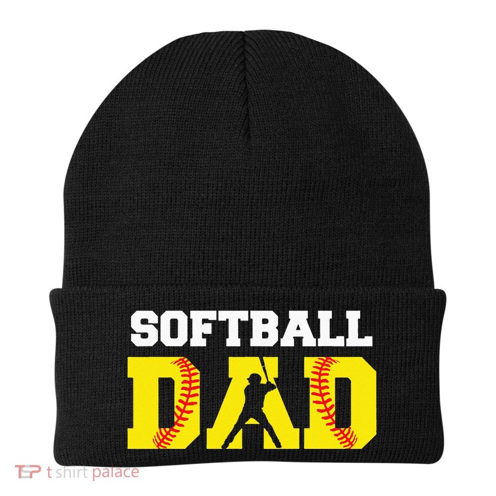 Dad Softball Apparel Yellow Softball Dad Beanie