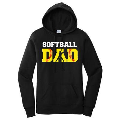 Dad Softball Apparel Yellow Softball Dad Women's Pullover Hoodie