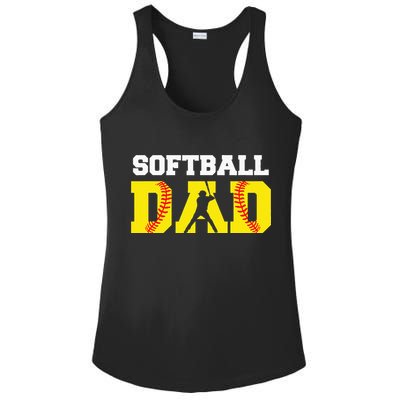 Dad Softball Apparel Yellow Softball Dad Ladies PosiCharge Competitor Racerback Tank