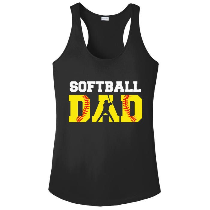 Dad Softball Apparel Yellow Softball Dad Ladies PosiCharge Competitor Racerback Tank