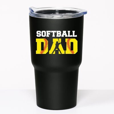 Dad Softball Apparel Yellow Softball Dad Tumbler