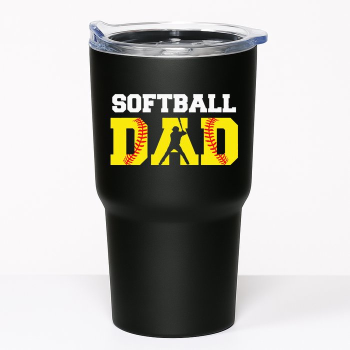 Dad Softball Apparel Yellow Softball Dad Tumbler