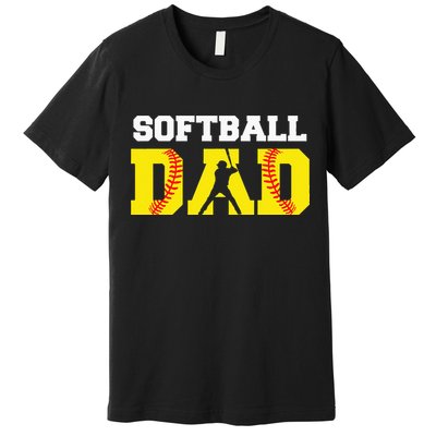 Dad Softball Apparel Yellow Softball Dad Premium T-Shirt