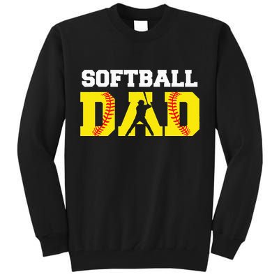 Dad Softball Apparel Yellow Softball Dad Tall Sweatshirt