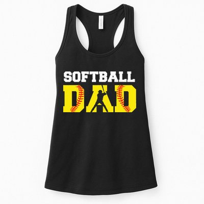 Dad Softball Apparel Yellow Softball Dad Womens Tank Top
