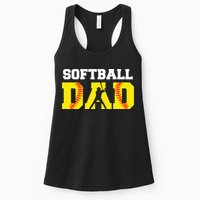 Dad Softball Apparel Yellow Softball Dad Womens Tank Top