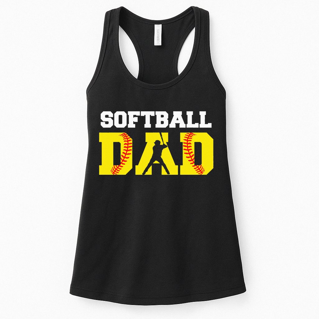 Dad Softball Apparel Yellow Softball Dad Womens Tank Top