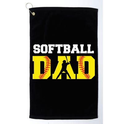 Dad Softball Apparel Yellow Softball Dad Golf Towel