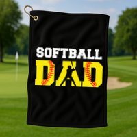 Dad Softball Apparel Yellow Softball Dad Golf Towel