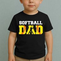 Dad Softball Apparel Yellow Softball Dad Toddler T-Shirt