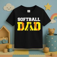 Dad Softball Apparel Yellow Softball Dad Toddler T-Shirt