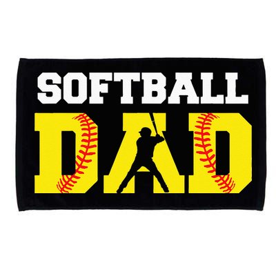 Dad Softball Apparel Yellow Softball Dad Microfiber Hand Towel