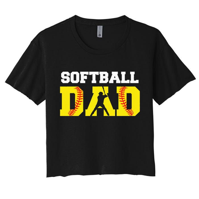 Dad Softball Apparel Yellow Softball Dad Crop Top