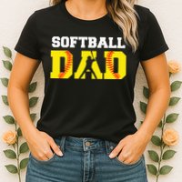 Dad Softball Apparel Yellow Softball Dad Womens T-Shirt
