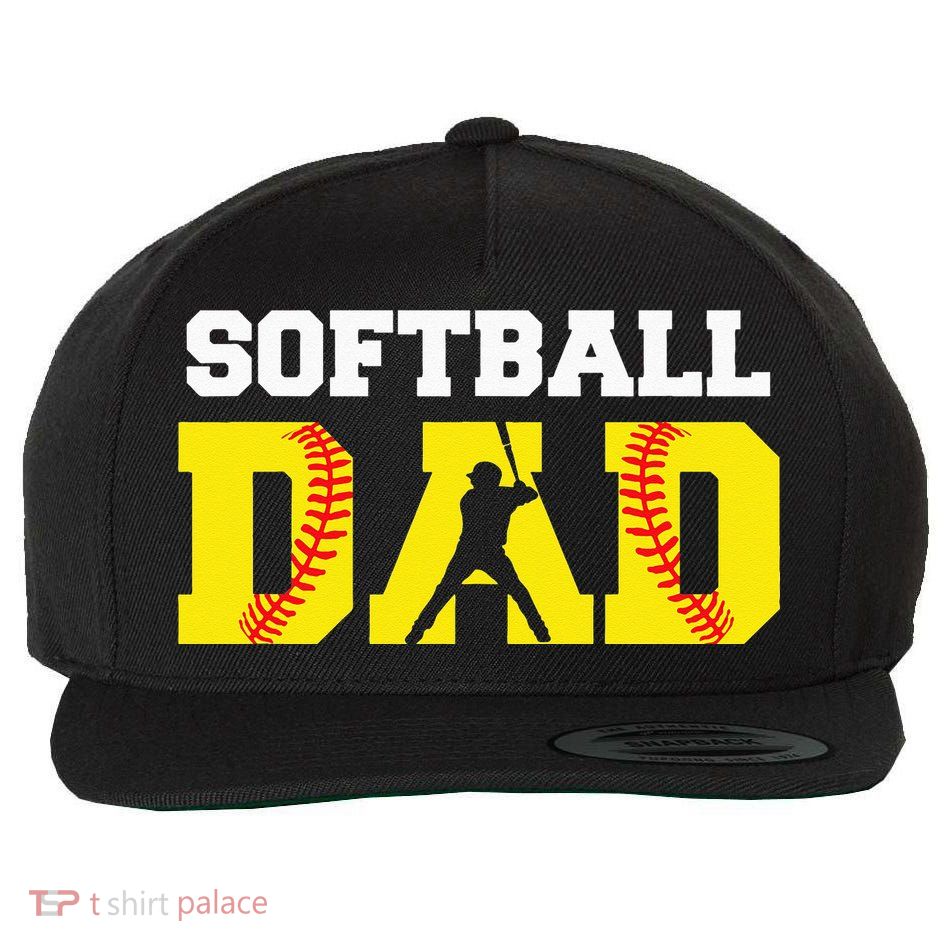 Dad Softball Apparel Yellow Softball Dad Wool Snapback Cap