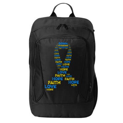 Down Syndrome Awareness Hope Faith Love Teal Ribbon Mom City Backpack