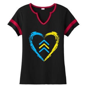 Down Syndrome Awareness Arrows Trisomy 21 T21 Ladies Halftime Notch Neck Tee