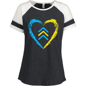 Down Syndrome Awareness Arrows Trisomy 21 T21 Enza Ladies Jersey Colorblock Tee