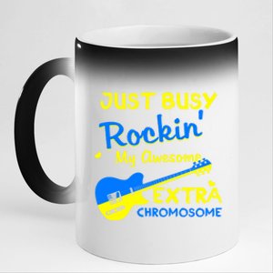 Down Syndrome Awareness Rockin Extra Chromosome 3 21 Gift 11oz Black Color Changing Mug