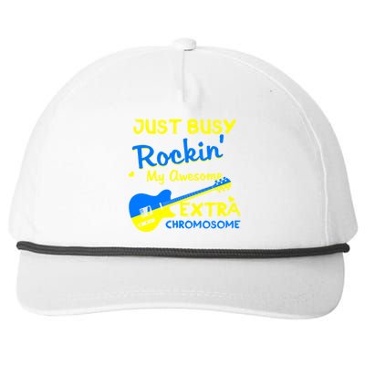 Down Syndrome Awareness Rockin Extra Chromosome 3 21 Gift Snapback Five-Panel Rope Hat