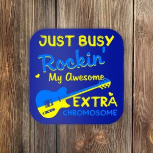 Down Syndrome Awareness Rockin Extra Chromosome 3 21 Gift Coaster