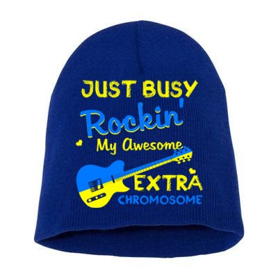 Down Syndrome Awareness Rockin Extra Chromosome 3 21 Gift Short Acrylic Beanie